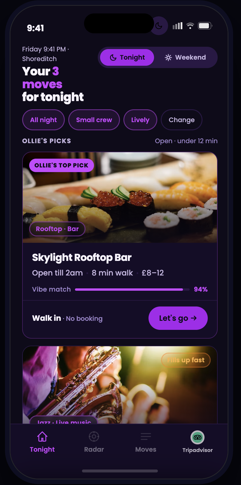 Curated Feed — Your 3 moves for tonight